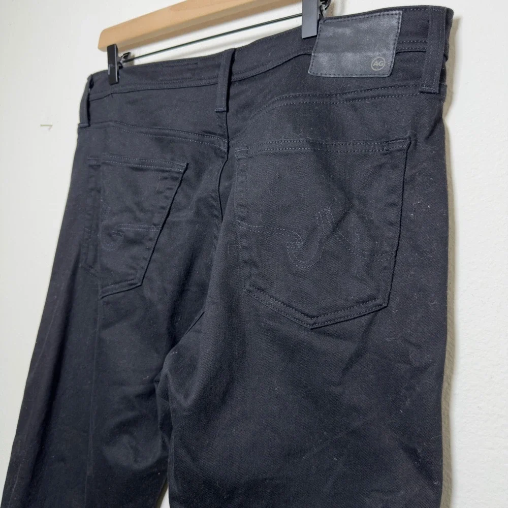 Adriano Goldschmied Men Everett Slim Straight Pants 35 Black Japanese Fabric